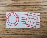 US Post Meter Stamp Washington DC 1960s Non-Profit Org. Cutout - £3.00 GBP
