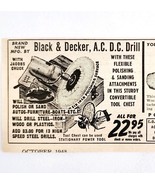 1948 Black &amp; Decker AC DC Drill &amp; Attachments Advertisement Power Tools ... - $27.32 CAD