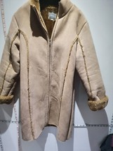 Etam Women  Biege Suede Jacket Coat, Size 16 - £7.17 GBP