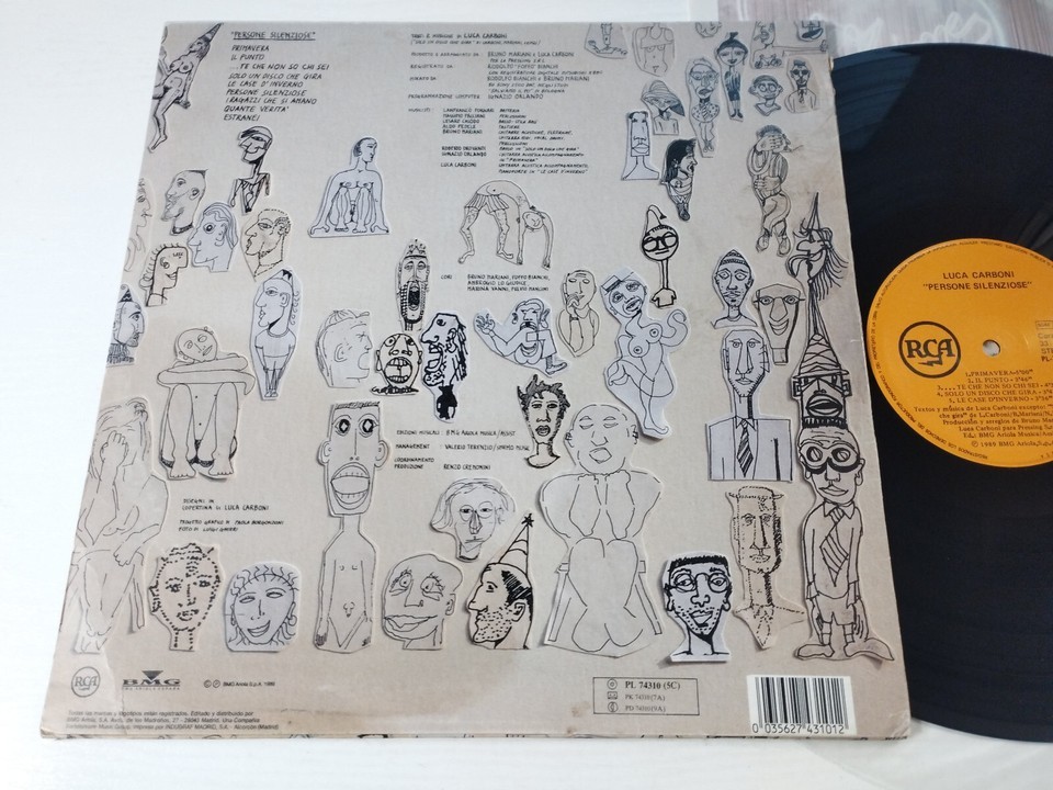Luca Carboni Silent People RCA 1989 PL-74310 - LP Vinyl 12" VG/VG Am-
show or... Item image 4