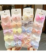 5 pcs/set Mesh Bow Hair Clips for Baby &amp; Kids Princess Flower Gift Acces... - £4.67 GBP