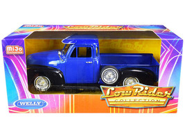 1953 Chevrolet 3100 Pickup Truck Blue Black Low Rider Collection 1/24 Diecast Ca - £29.09 GBP