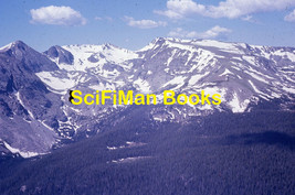 Vintage 35mm Slide Rocky Mountains Snow Glaciers Trees Clouds 1970s? - £1.56 GBP