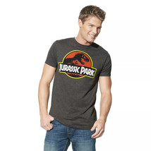 NWT - Men&#39;s Jurassic Park Graphic Short Sleeve T-Shirt - Charcoal Heathe... - £10.99 GBP