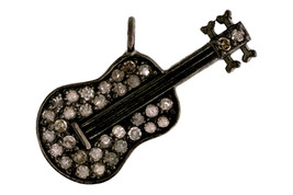 Victorian 0.64ct Rose Cut Diamond Wedding Women&#39;s Guitar Pendant - £414.83 GBP