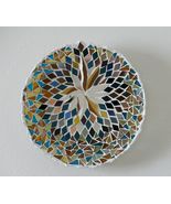 Handcrafted Glass Mosaic Plate Wall Décor - Floral Mirror Pattern  - £78.61 GBP