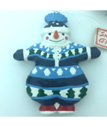 Dept 56 Xmas Ornament Snowman Ceramic Winter Wreath Crafts Snow People T... - £9.67 GBP