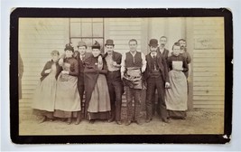 antique GROUP at SHOE FACTORY PHOTO s. braintree ma occupational worker clothing - $89.05