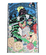 Vtg Banner Flag  Halloween Ghost Witch Skeleton Haunted Mansion House 57... - $40.26 CAD