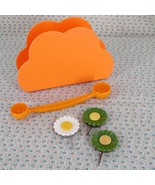 Vintage Orange Plastic Cloud Napkin Holder Retro Tupperware Melon Baller... - $24.73