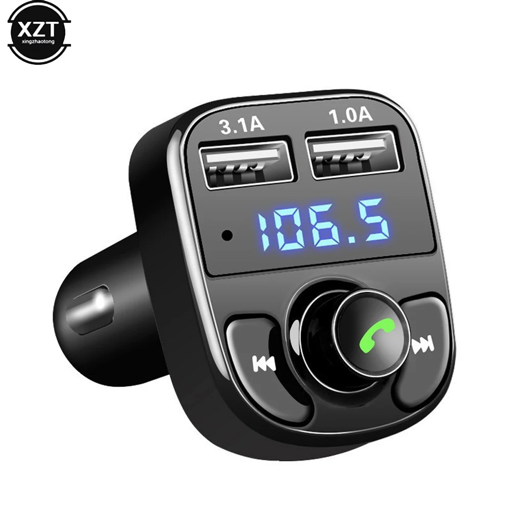 B fast charger fm transmitter bluetooth compatible5 0 handsfree car kit audio modulator thumb200