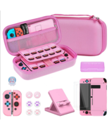 Original Model Switch Carrying Case Pink w/ Screen Protectors Jcon Covers Stand
