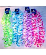 6 TWO TONE ASST COLOR HAWAIIAN FLOWER LEIS luau lei party hwaii lays new... - $13.10 CAD