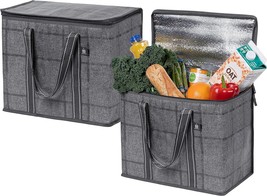 2 Pack Cooler Bag and Insulated Grocery Bags for Food Delivery Collapsib... - £36.70 GBP