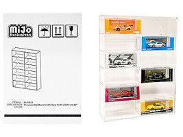 Showcase 12 Car Display Case Wall Mount w Clear Back Panel Extra Space Mijo Excl - £36.57 GBP