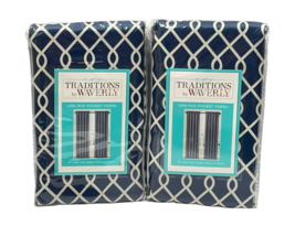 Waverly Traditions Ellis Rod Pocket Panel Pair (2) 56 x 84&quot; Indigo Trellis 14310 - £33.23 GBP