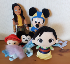 Disney Plush Lot 6 Funko Mulan Itty Bitty Toy Story Raya Dragon Mascot M... - $20.14