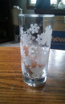 Vintage Snowflake Tall Tumbler Glass Tom Collins Water Juice - £9.36 GBP