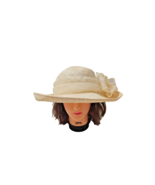 VTG Betman New York Hat Medium Beige Formal Bow Accent Lightweight - $29.90