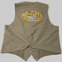 $35 Houston Livestock Show Rodeo Green Vintage 80-90s Houston Texas Denim Vest L - £13.62 GBP