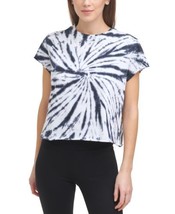DKNY Womens Sport Tie Dye Raw Hem T-Shirt Color Black Size X-Large - £35.39 GBP