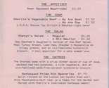Charlie&#39;s Cafe at Soap Lake Menu in Blue Legal Document Cover 1990 Washi... - $17.82