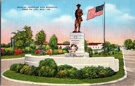 Spanish American War Memorial Fond Du Lac Wisconsin Vintage Postcard (C6) - £4.40 GBP