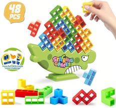 48 Pcs Tetra Tower Balance Stacking Blocks Game Board Games for 2 Players Family - £18.64 GBP