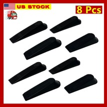 8 Pcs Door Stopper Wedge, Black, Plastic Stop, Doorstop, Carpet Floor Wedges - £9.46 GBP