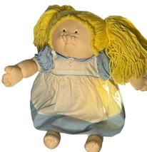 Vtg Cabbage Patch Little People Like Handmade  Doll Blonde Hair Blue Eyes 15” - £22.14 GBP