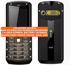 AGM m2 English/russian keyboard water shock dust flashlight dual sim mobile - £84.27 GBP