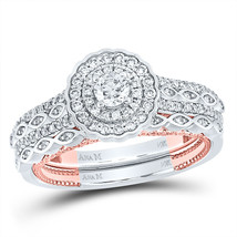Authenticity Guarantee 
14kt Two-tone Gold Round Diamond Bridal Wedding ... - £1,400.67 GBP