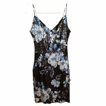 B. Darlin Black Blue Floral Sequin Mini Dress Y2K - £42.85 GBP