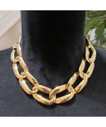 Women&#39;s Lightweight Gold Plated Cuban Link Chain Style Choker Collar Nec... - $38.90 CAD