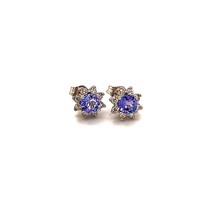 Natural Sapphire Diamond Halo Earrings 14k WG 1.02 TCW Certified $3,950 121427 - £780.62 GBP