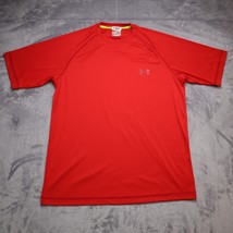 Under Armour Green Heatgear Loose TShirt M Red Short Sleeve Athletic Spo... - $18.69