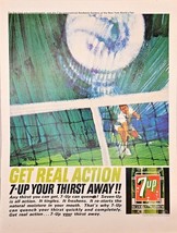 7-UP - Tennis Player - Get Real Action-7-UP YOUR THIRST -1964 Vintage Pr... - $13.81 CAD