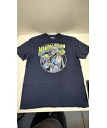 Star Wars Navy Mad Engine Mens Distressed T-Shirt The Mandalorian Large - $19.57 CAD