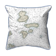 Betsy Drake Isle of Shoals, NH Nautical Map Large Corded Indoor Outdoor Pillow - £36.83 GBP