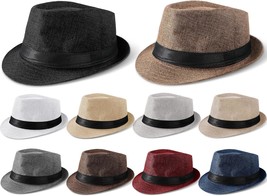 10 Pcs Fedora Hats for Men Women with Brim Unisex Newsies Hat Gangster Cap 1920s - £57.10 GBP