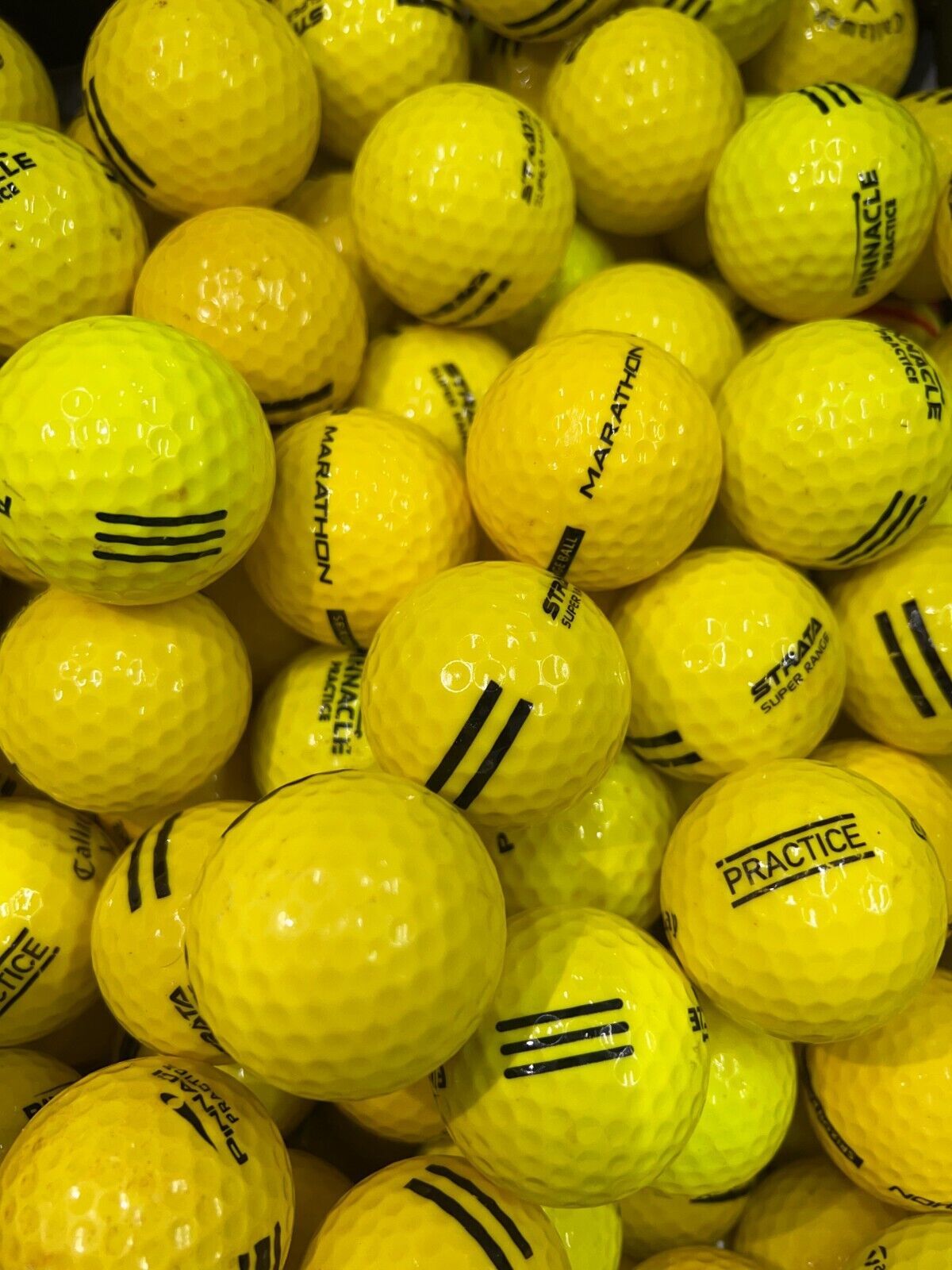 Primary image for 200 Yellow Range Balls.. Assorted Batch of AAA-AAAA Practice Golf Balls....
