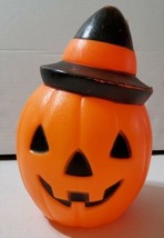 Vintage 1981 Halloween Pumpkin Blow Mold Carolina Enterprise 9&#39;&#39; Light A... - £44.66 GBP