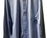 Lands End Pinpoint Oxford Men 18.5  35  Dress Shirt Button Up Solid Blue... - $12.42