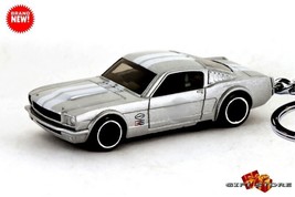 Rare! Key Chain 1965/66 Silver White Ford Mustang Fastback Great Gift Or Display - £29.25 GBP