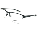 Nike Eyeglasses Frames 8045 002 Black Square Half Rim 57-17-140 - $83.79