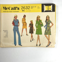 Vtg McCall&#39;s Pattern Misses Dress Or Top And Pants Sz 10 Cut 2632 Pockets - £12.78 GBP