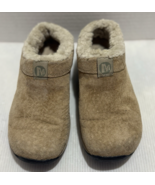Merrell Womens Encore Mule Size 7 Tan Suede Fur Lined Clogs Slip On Shoe - $30.45 CAD