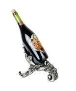 Alchemy Gothic Silver Rose Wine Bottle Holder Stand Display Resin Gift S... - $41.95