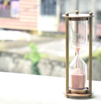 Hourglass Brass Vintage Sand Timer Home Office Decor Collectible Gift Sa... - $36.61