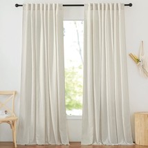 Nicetown 95-Inch Long, Natural, W68 X L95, Two-Panel, Semi-Sheer Curtains With - $54.97